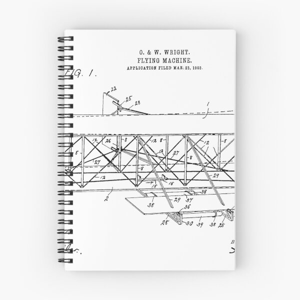 Item preview, Orville, 1906 Flying Machine, original patent drawing white background designed and sold by QualitySolution.