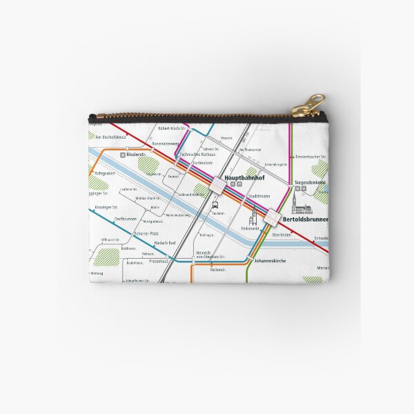 Item preview, Freiburg City Rail Map Square designed and sold by AnsgarVollmer.