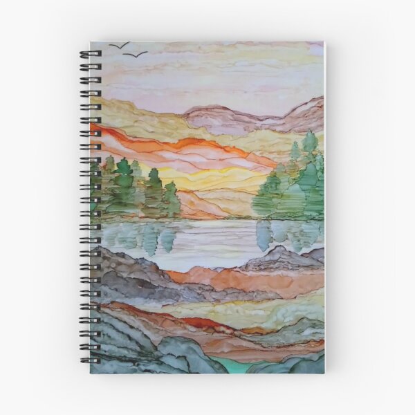 Item preview, Paisaje del lago escocés en tinta de alcohol designed and sold by Wendy Usher.