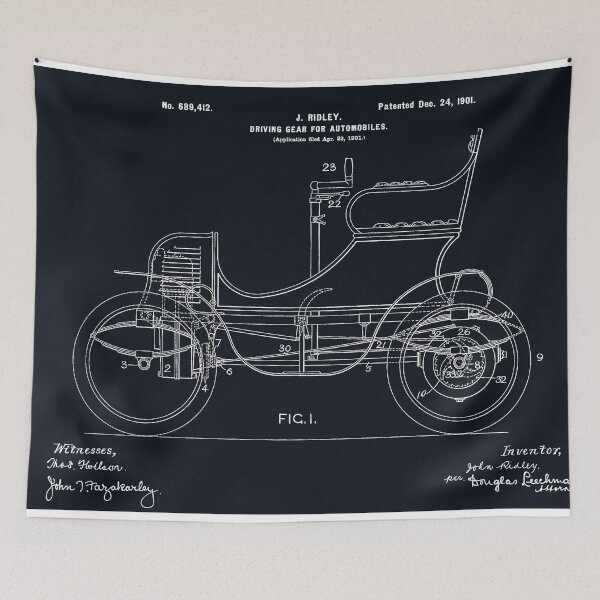 Item preview, 1901, Driving system ,original patent drawing marbled black background designed and sold by QualitySolution.
