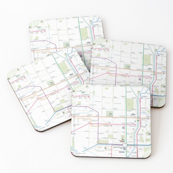 Item preview, Kyoto City Rail Map Square designed and sold by AnsgarVollmer.