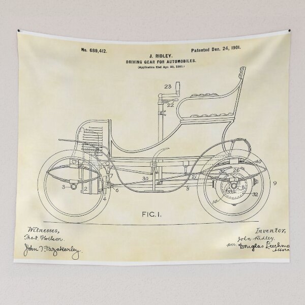 Item preview, 1901, Driving system ,original patent drawing parchment background designed and sold by QualitySolution.