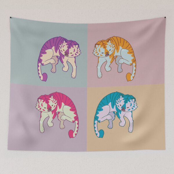 Item preview, Multicolored Jumping Tiger Pattern designed and sold by Elise Everett.