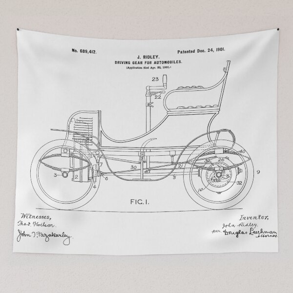 Item preview, 1901, Driving system ,original patent drawing original white background designed and sold by QualitySolution.