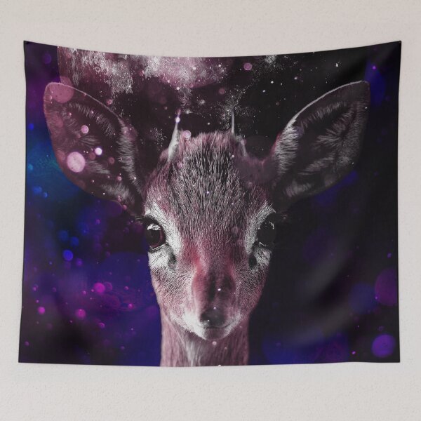 Item preview, Gazelle antelope in galaxy with full moon designed and sold by felinefeelings.