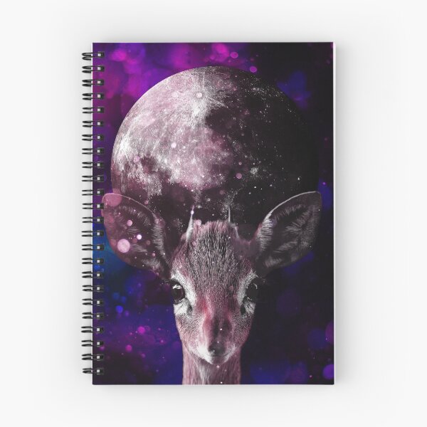 Item preview, Gazelle antelope in galaxy with full moon designed and sold by felinefeelings.
