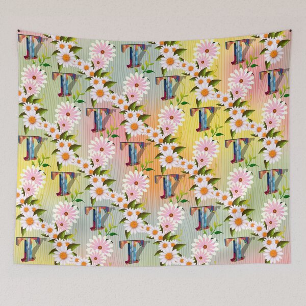 Item preview, Letter T with Floral designed and sold by MoSaid.