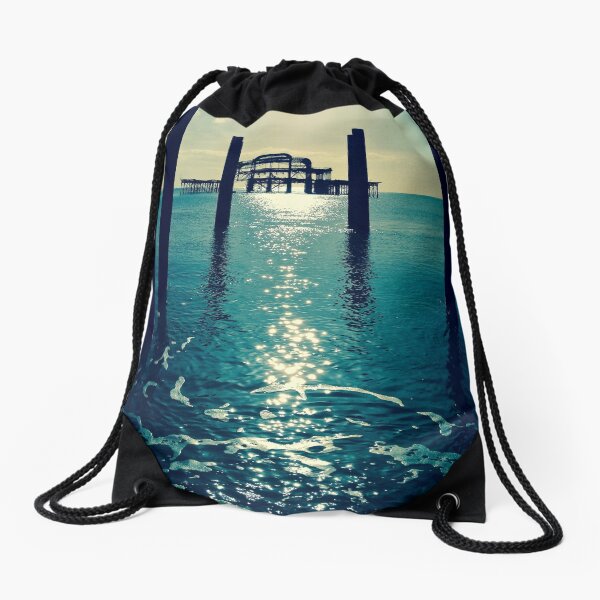 Waters Edge At West Pier Drawstring Bag