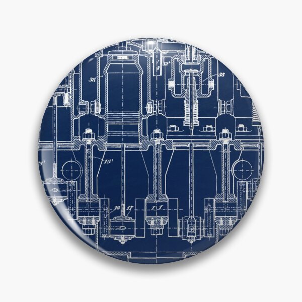 Item preview, De Dion 1908, Engine ,original patent drawing Slate Blue background designed and sold by QualitySolution.