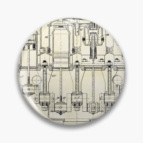 Item preview, De Dion 1908, Engine ,original patent drawing parchment background designed and sold by QualitySolution.