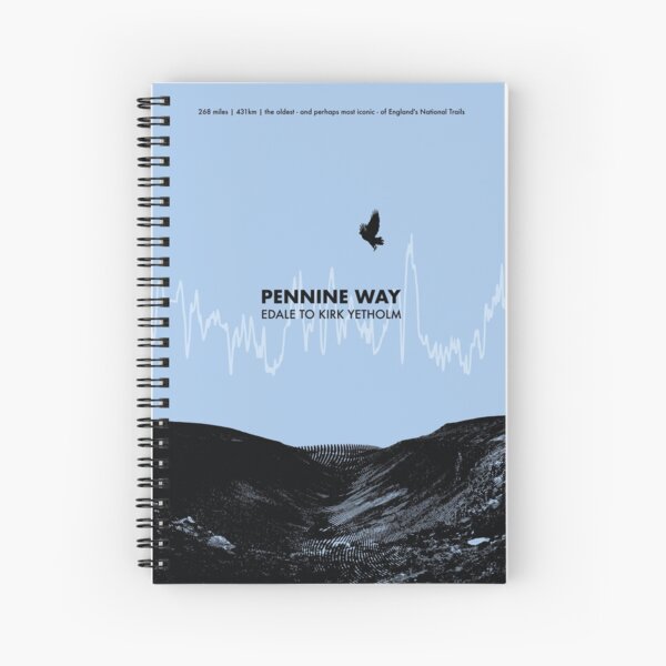 The Pennine Way Elevation Art - Blue Spiral Notebook