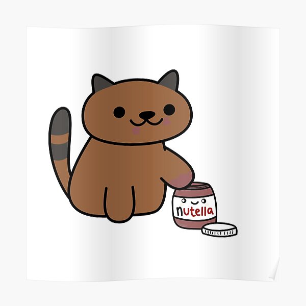 Ganache raiding the Nutella Jar (Neko Atsume) Poster