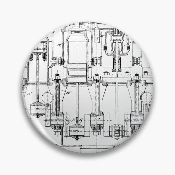 Item preview, De Dion 1908, Engine ,original patent drawing original white background designed and sold by QualitySolution.