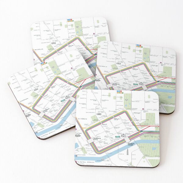 Item preview,  Melbourne City Rail Map Square designed and sold by AnsgarVollmer.