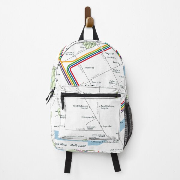 Item preview, Melbourne City Rail Map Square designed and sold by AnsgarVollmer.