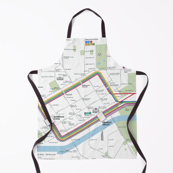 Item preview, Melbourne City Rail Map Square designed and sold by AnsgarVollmer.