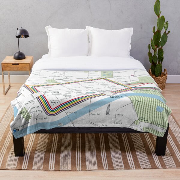 Item preview,  Melbourne City Rail Map Square designed and sold by AnsgarVollmer.
