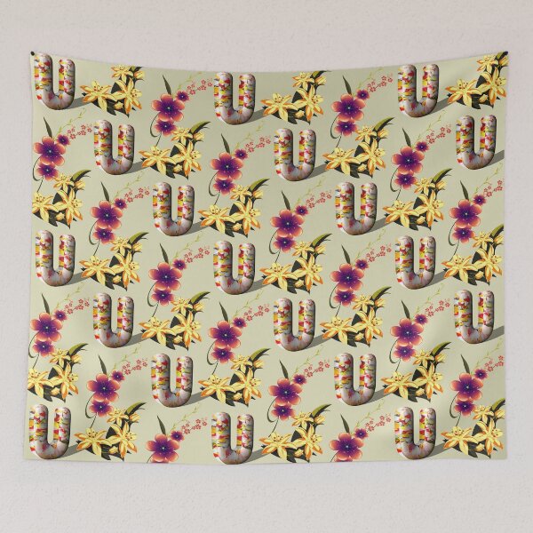 Item preview, Floral Letter U designed and sold by MoSaid.