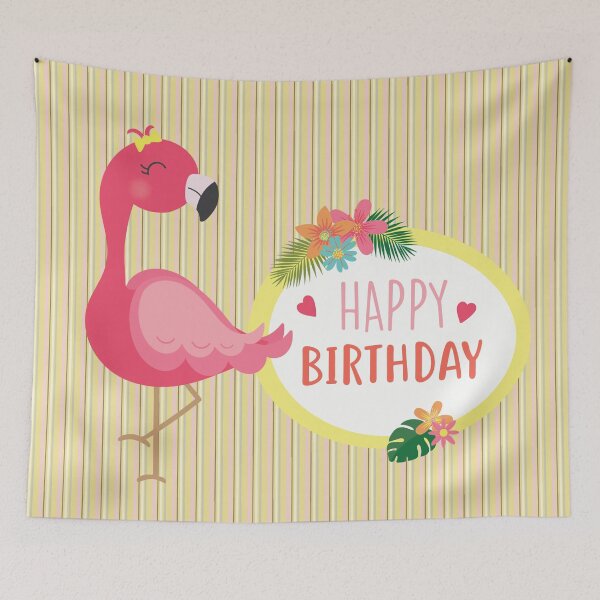 Item preview, Flamingo birthday wishes designed and sold by printhappy.