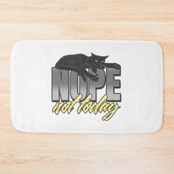 Item preview, Nope not Today sleepy black cat  designed and sold by auntfluffy.