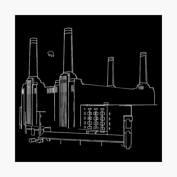 Pink Floyd Animals Minimalistic White on Black Pink Floyd Animals Minimalistic White on Black