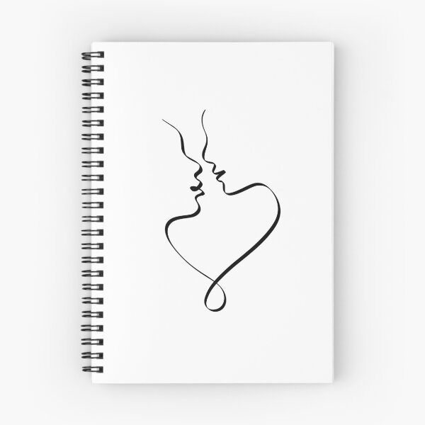 Item preview, ALMOST KISS LINE ART | Love romantic cute | Couple of lovers designed and sold by yourtravelguide.