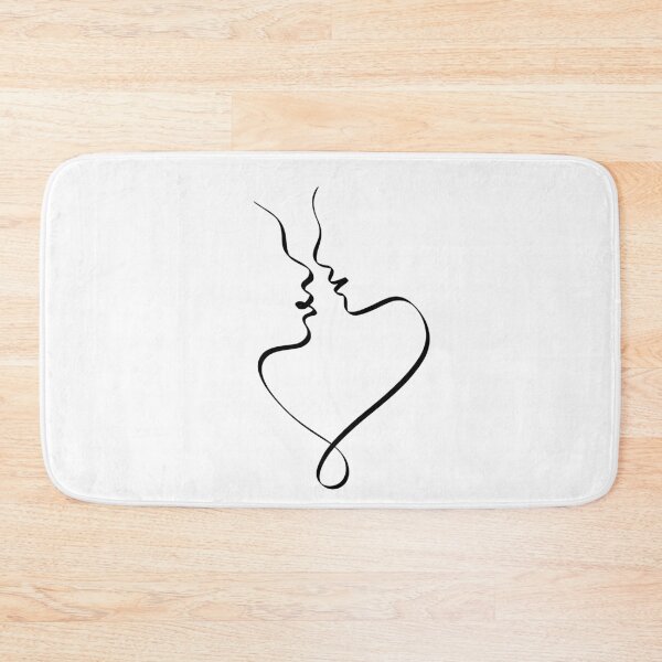 Item preview, ALMOST KISS LINE ART | Love romantic cute | Couple of lovers designed and sold by yourtravelguide.