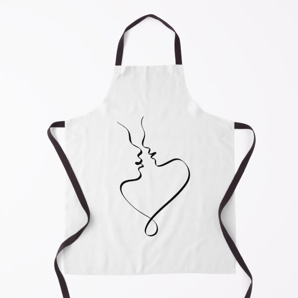 Item preview, ALMOST KISS LINE ART | Love romantic cute | Couple of lovers designed and sold by yourtravelguide.
