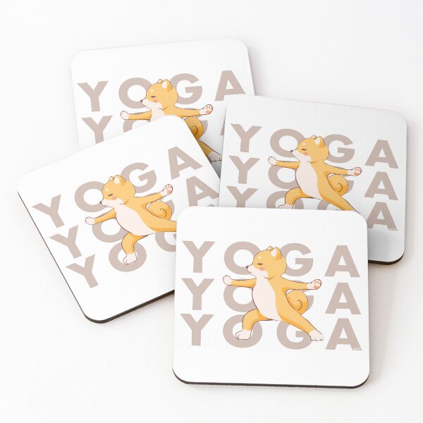 Item preview, Yoga cute dog shibainu yogi virabhadrasana pose designed and sold by mtdessin.