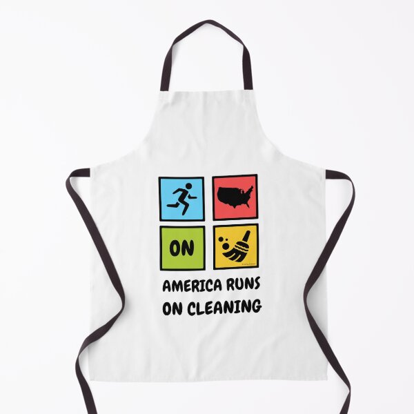 Item preview, America Runs On Cleaning Cleaning Lady Gifts Fun Broom Housekeeping Design designed and sold by SavvyCleaner.