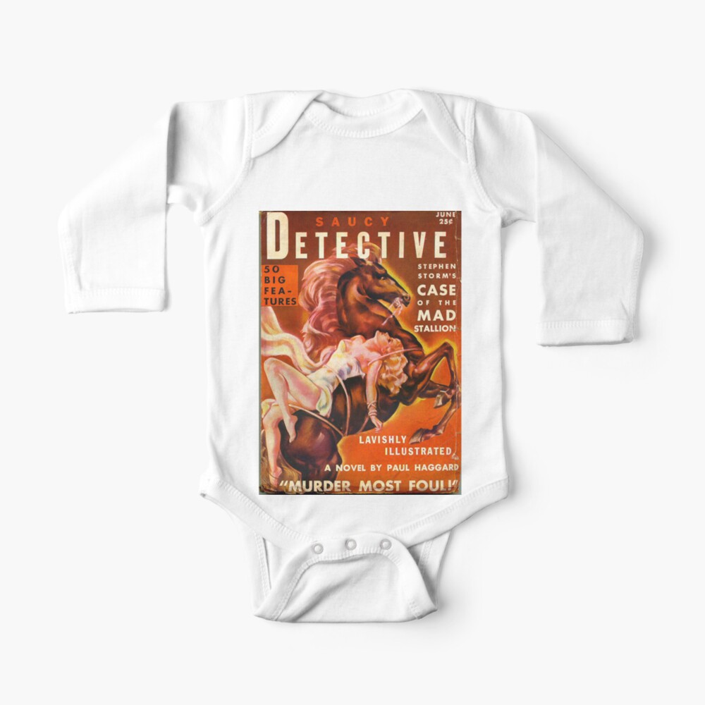 Saucy Detective Vintage Spy Pulp Magazine Cover Baby One Piece By Amberflash Redbubble