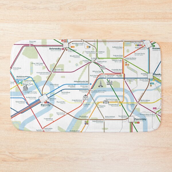 Item preview, Moscow City Rail Map Square designed and sold by AnsgarVollmer.