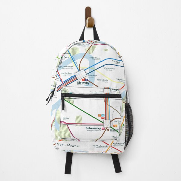 Moscow City Rail Map Square Backpack