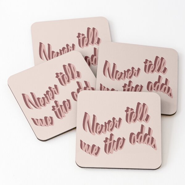 Item preview, 'Never tell me the odds' big inspirational quote in coral pink designed and sold by DunyaK.
