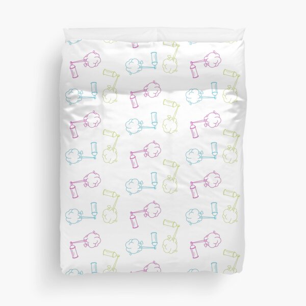 Spray can pattern: white Duvet Cover
