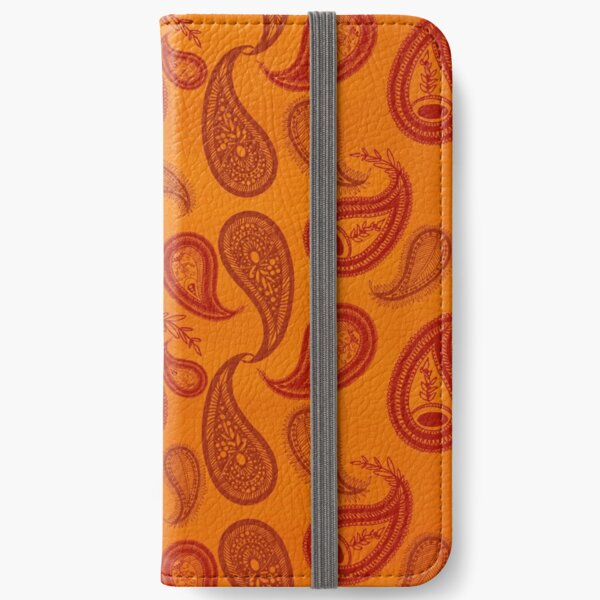 indien design orange Étui portefeuille iPhone