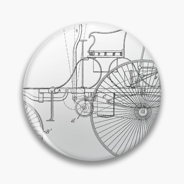 Item preview, Benz 1888 self propelling vehicle, original patent drawing original white background designed and sold by QualitySolution.
