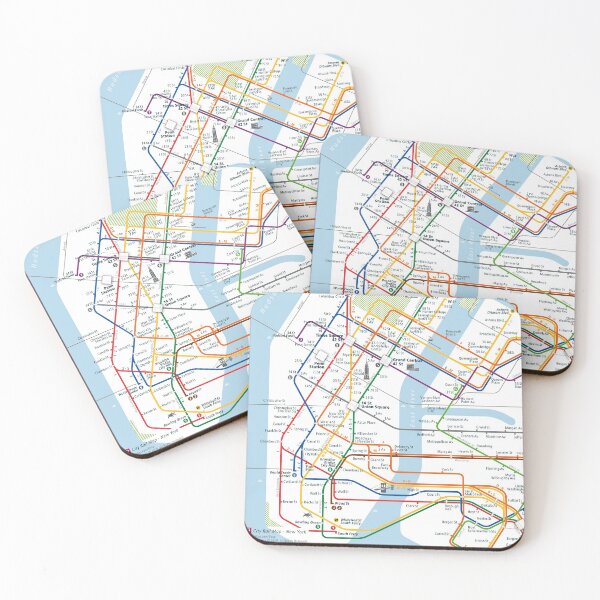 Item preview,  New York City Rail Map Square designed and sold by AnsgarVollmer.