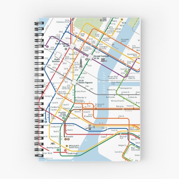 Item preview,  New York City Rail Map Square designed and sold by AnsgarVollmer.