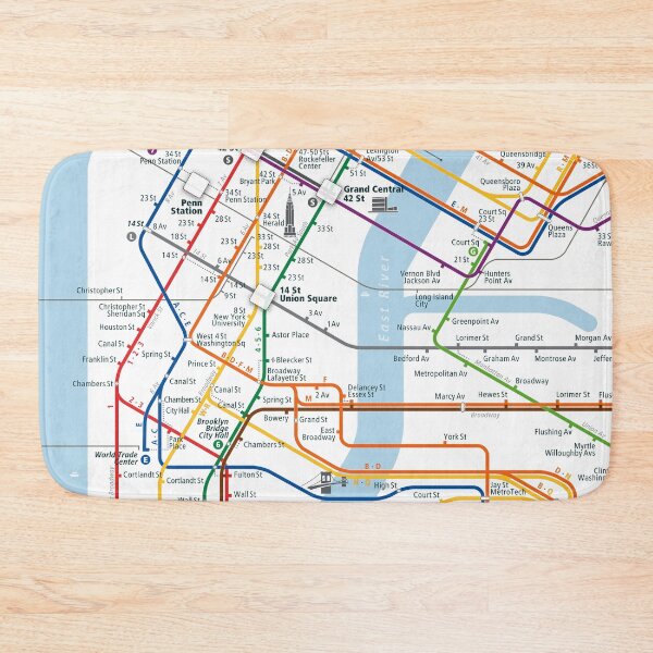 Item preview,  New York City Rail Map Square designed and sold by AnsgarVollmer.