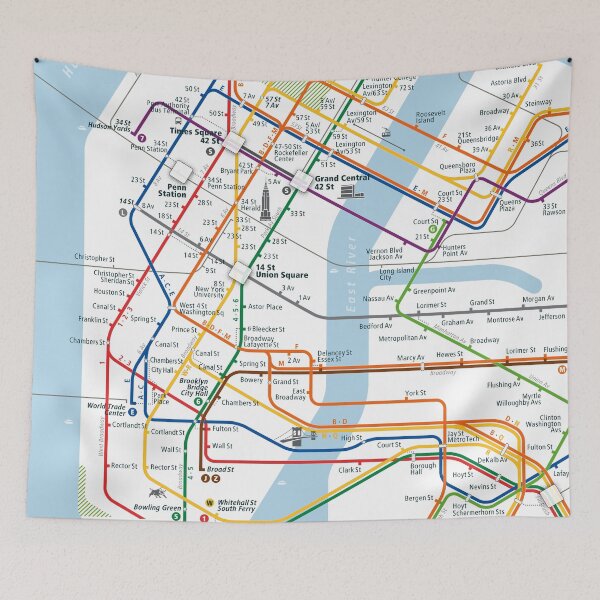 Item preview,  New York City Rail Map Square designed and sold by AnsgarVollmer.