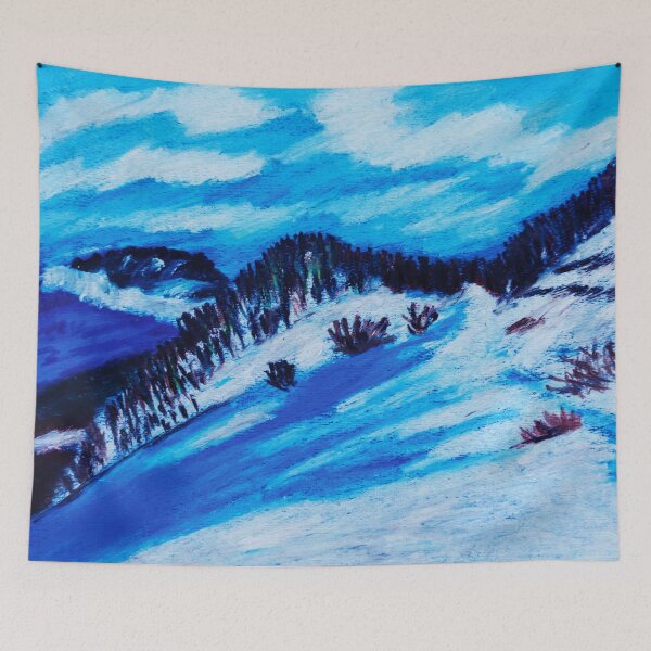 Item preview, Winter Landscape, pastel technique painting  designed and sold by pineappledizajn.