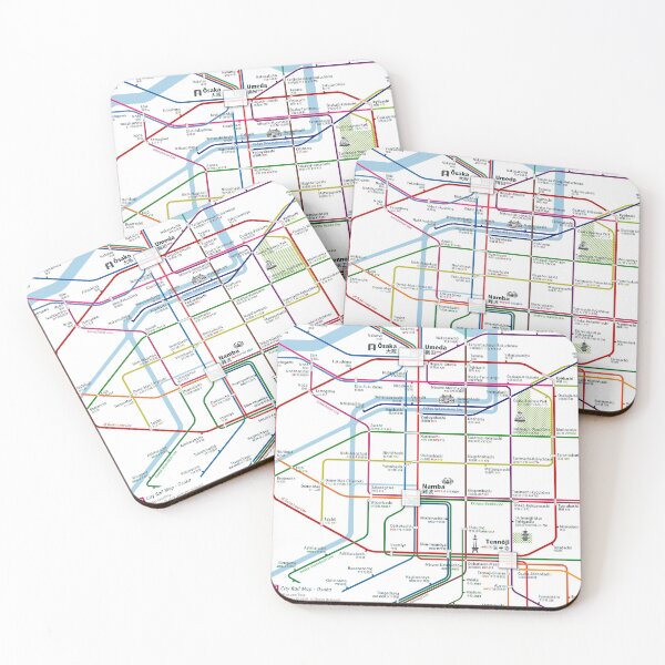 Item preview,   Osaka City Rail Map Square designed and sold by AnsgarVollmer.