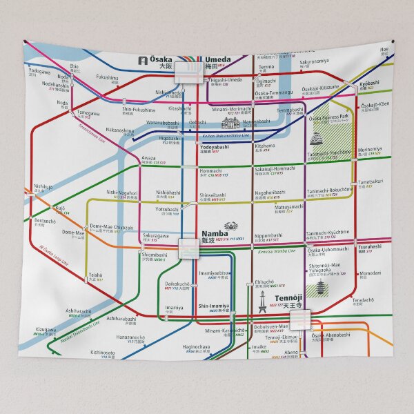 Item preview,   Osaka City Rail Map Square designed and sold by AnsgarVollmer.