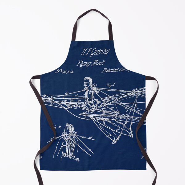 Item preview, Man Power 1869 Flying Machine, original patent drawing Slate Blue background designed and sold by QualitySolution.