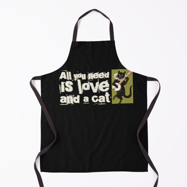 Item preview, All you need is love and a cat dancing black banjo cat uke designed and sold by auntfluffy.
