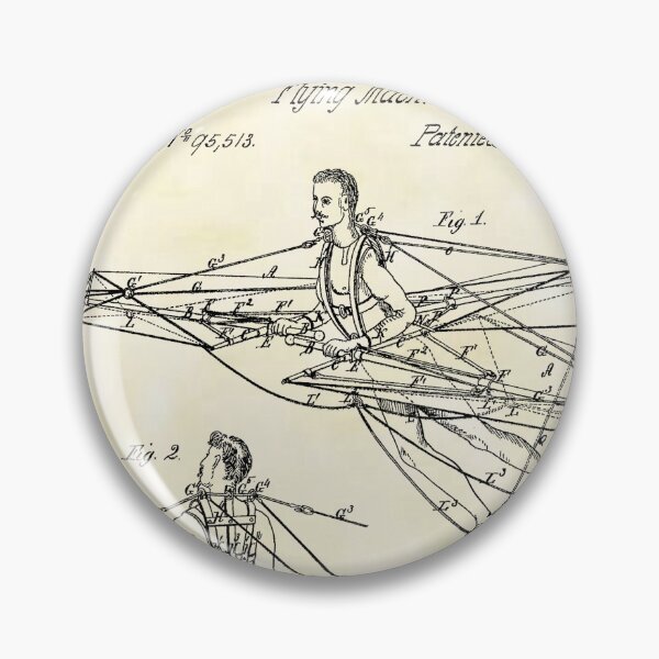 Item preview, Man Power 1869 Flying Machine, original patent drawing parchment background designed and sold by QualitySolution.
