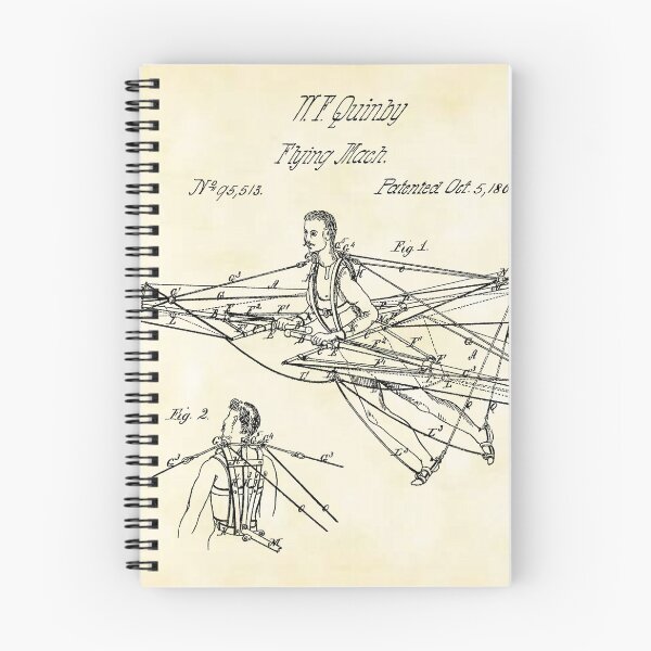 Item preview, Man Power 1869 Flying Machine, original patent drawing parchment background designed and sold by QualitySolution.