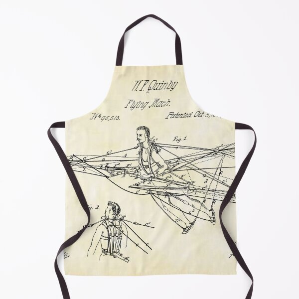 Item preview, Man Power 1869 Flying Machine, original patent drawing parchment background designed and sold by QualitySolution.