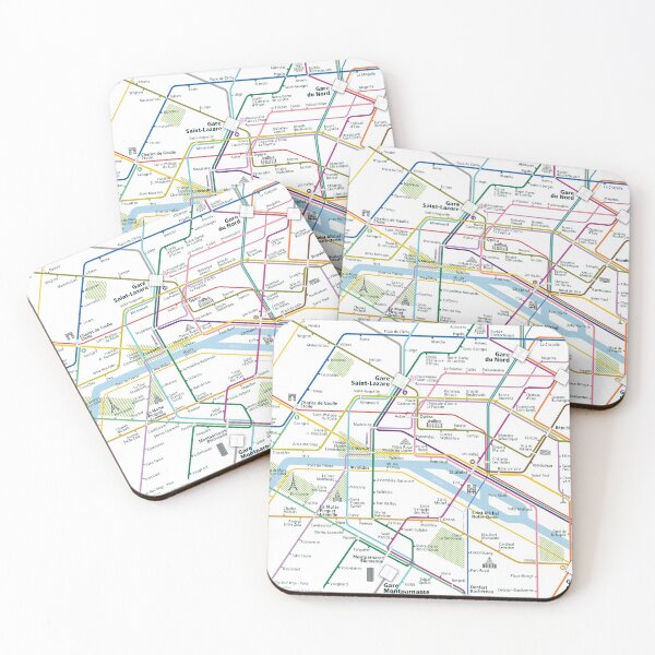 Item preview,   Paris City Rail Map Square designed and sold by AnsgarVollmer.
